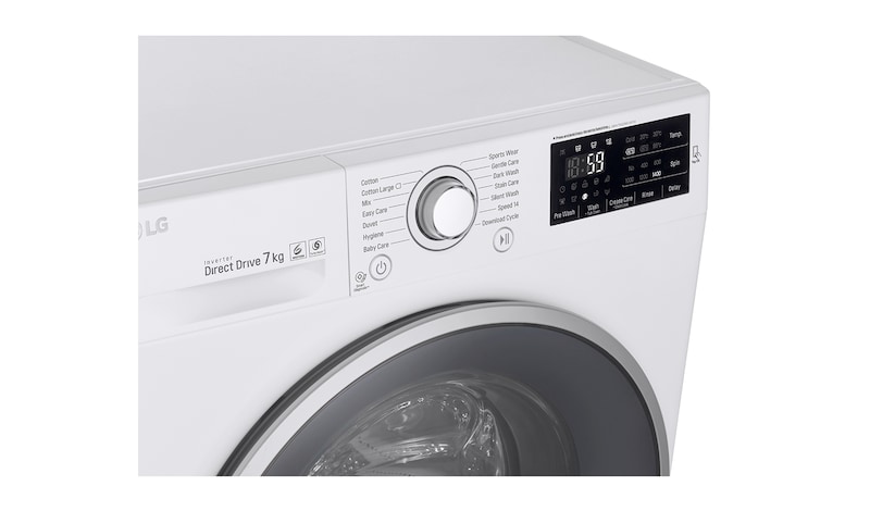 LG Lave-Linge 7KG | TurboWash™ | 6 Motion Direct Drive | Finitions chromées | Smart NFC Tag On, LG F74902WH